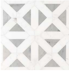 Premium Impressions Marble Mosaics Bianco Dolomite Geometrica Polished